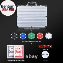 Poker Chips with Numbers, 500Pcs Poker Chip Set with Aluminum Travel Case, 11.5 Gr