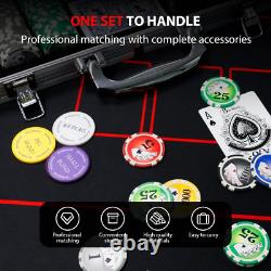 Poker Chips with Numbers, 500Pcs Poker Chip Set with Aluminum Travel Case, 11.5 Gr
