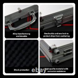 Poker Chips with Numbers, 500Pcs Poker Chip Set with Aluminum Travel Case, 11.5 Gr