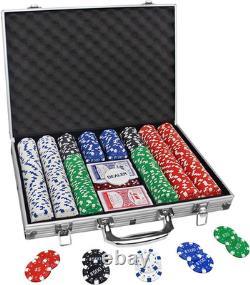 Poker Chips with Numbers, 500Pcs Poker Chip Set with Aluminum Travel Case, 11.5 Gr