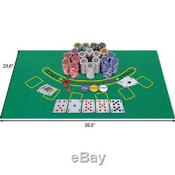 Poker Dice Chip Set 500 Laser Chips Texas Hold'em Cards with Black Aluminum Case
