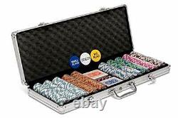 Poker Night Pro 500 Piece Texas Holdem Poker Chips Set With LARGE Aluminium Case