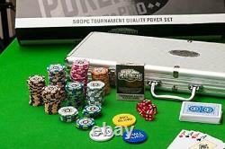 Poker Night Pro 500 Piece Texas Holdem Poker Chips Set With LARGE Aluminium Case