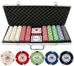 Poker Set 13.5g 500pc Monaco Casino Clay Poker Chips Set Man Cave Or Game Room
