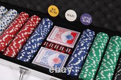 Poker Set, 500 Pcs Poker Chip Set with Aluminum Case, Travel Poker Set with 11.5