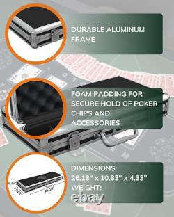 Poker Set'Christopher', Poker Case with 500 Plastic Poker Chips, with Values