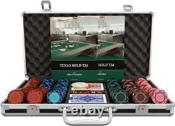 Poker Set Corrado 300 Clay Poker Chips (14 G) with Aluminum Case, Plastic Pl