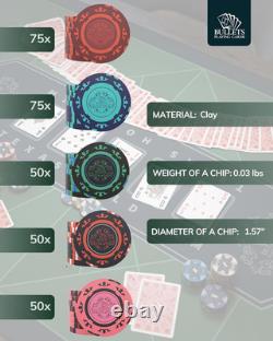 Poker Set Corrado 300 Clay Poker Chips (14 G) with Aluminum Case, Plastic Pl