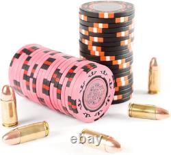 Poker Set Corrado 300 Clay Poker Chips (14 G) with Aluminum Case, Plastic Pl