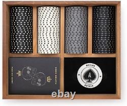 Poker Set Luxury Poker Chips and Poker Cards Set with Wooden