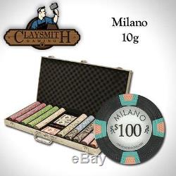 Poker Supplies 750Ct Custom Claysmith Gaming Milano Chip Set in Aluminum