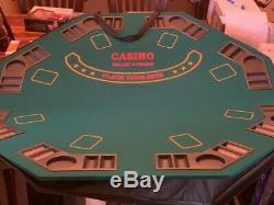 Popular Dice Texas Holdem Poker Chip Set 500ct & Folding Table Top Combination