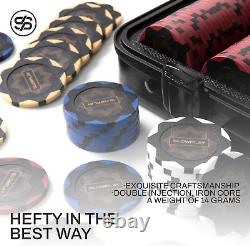 Premium 300/500 PCS Clay Poker Chips Set with Luxury Case