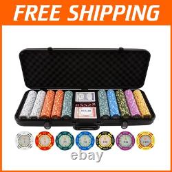 Premium 500-Piece Clay Poker Chips Set with Unique Designs and Durable Case