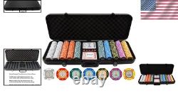 Premium 500-Piece Clay Poker Chips Set with Unique Designs and Durable Case