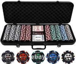 Premium 500pc Poker Chips Set with Unique Denominations & Durable Storage Case