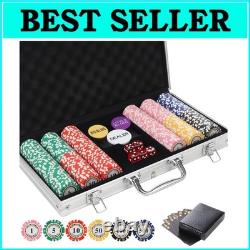 Premium European Clay Poker Chips Set with 2 Decks and Case For Card Games