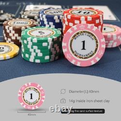 Premium European Clay Poker Chips Set with 2 Decks and Case For Card Games