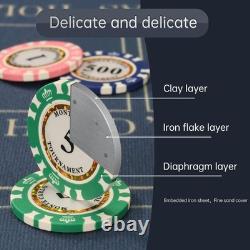 Premium European Clay Poker Chips Set with 2 Decks and Case For Card Games