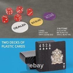 Premium European Clay Poker Chips Set with 2 Decks and Case For Card Games