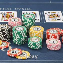Premium European Clay Poker Chips Set with 2 Decks and Case For Card Games
