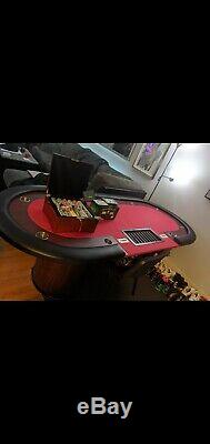 Premium casino poker table, custom chip set, copag cards and more