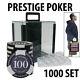 Prestige Poker Chips 1000 Poker Chip Set with Acrylic Carrier and Racks