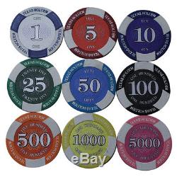 Prestige Poker Chips 1000 Poker Chip Set with Acrylic Carrier and Racks