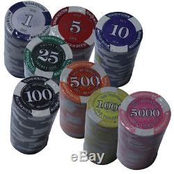 Prestige Poker Chips 1000 Poker Chip Set with Aluminum Case