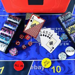 Professional 14 Gram Clay Poker Chips Set 300 Pc with 40Mm Casino Chip, 2 Decks