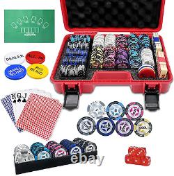 Professional 14 Gram Clay Poker Chips Set 300 Pc with 40Mm Casino Chip, 2 Decks