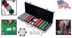 Professional 500 Piece Poker Chip Set with Carrying Case for 10 Players
