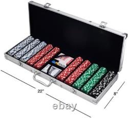 Professional 500 Piece Poker Chip Set with Carrying Case for 10 Players