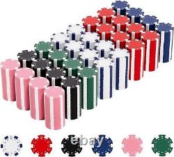 Professional Grade 11.5g Poker Chip Set 800 Casino Style Chips & Unique Dice