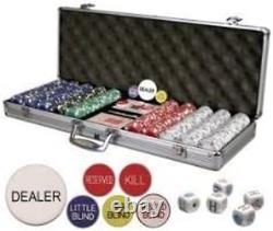 Professional Set of 500 11.5 Gram Clay Composite Poker Chips (Card Suited)