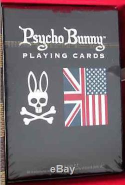 Psycho Bunny Poker Chip Set 300 Chips 2 Decks of Cards Case Included