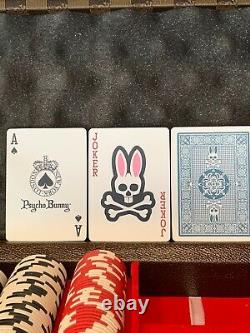 Psycho Bunny Robert Godley Poker Set Brown Leather Case