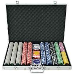 Quality Poker Set with 1000 Laser Chips Aluminium