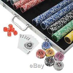 Quality Poker Set with 1000 Laser Chips Aluminium