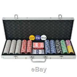 Quality Poker Set with 500 Laser Chips Aluminium