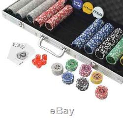 Quality Poker Set with 500 Laser Chips Aluminium