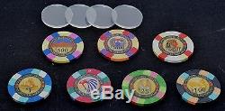 RARE 10g PYRAMID CASINO CLAY/COMPOSITE POKER CHIP SET WITH ACRYLIC CARRYING CASE