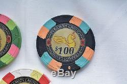 RARE 10g PYRAMID CASINO CLAY/COMPOSITE POKER CHIP SET WITH CHIP TRAYS