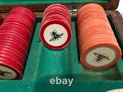 RARE ANTIQUE OLD WEST SALOON GAMBLING POKER CHIP SET 1800's CASINO CHIPS