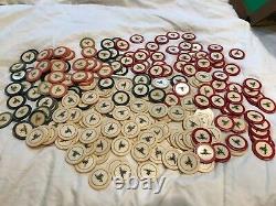 RARE ANTIQUE OLD WEST SALOON GAMBLING POKER CHIP SET 1800's CASINO CHIPS