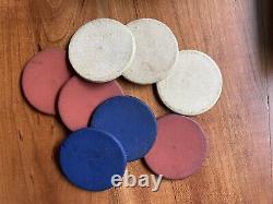 RARE Antique BF Goodrich Rubber Co Rubber Poker Chips Set in Box 1900's Akron OH