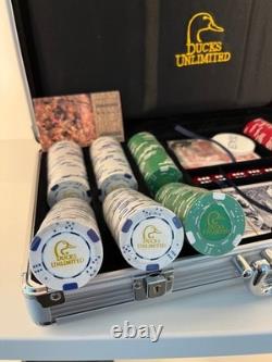 RARE BRAND NEW Ducks Unlimited Camo Leather 300-piece Poker Chip Set