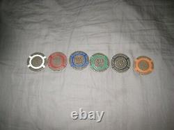 RARE BRASS SET 2005 World Series of Poker Set WithBinyons Horseshoe $1-$500 Chips