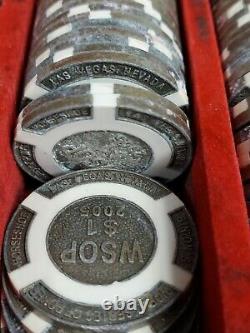 RARE BRASS SET OF 2005 World Series of Poker Chip Set $1, $5 AND 1 $500