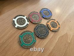 RARE Binyon's 2005 World Series of Poker WSOP Brass Poker Chip Set with case